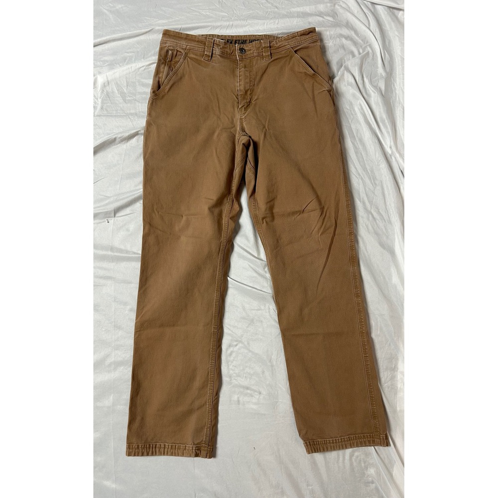 Duluth Trading Co Flex Fire Hose Brown Work Pants Mens 34x34 Canvas Utility